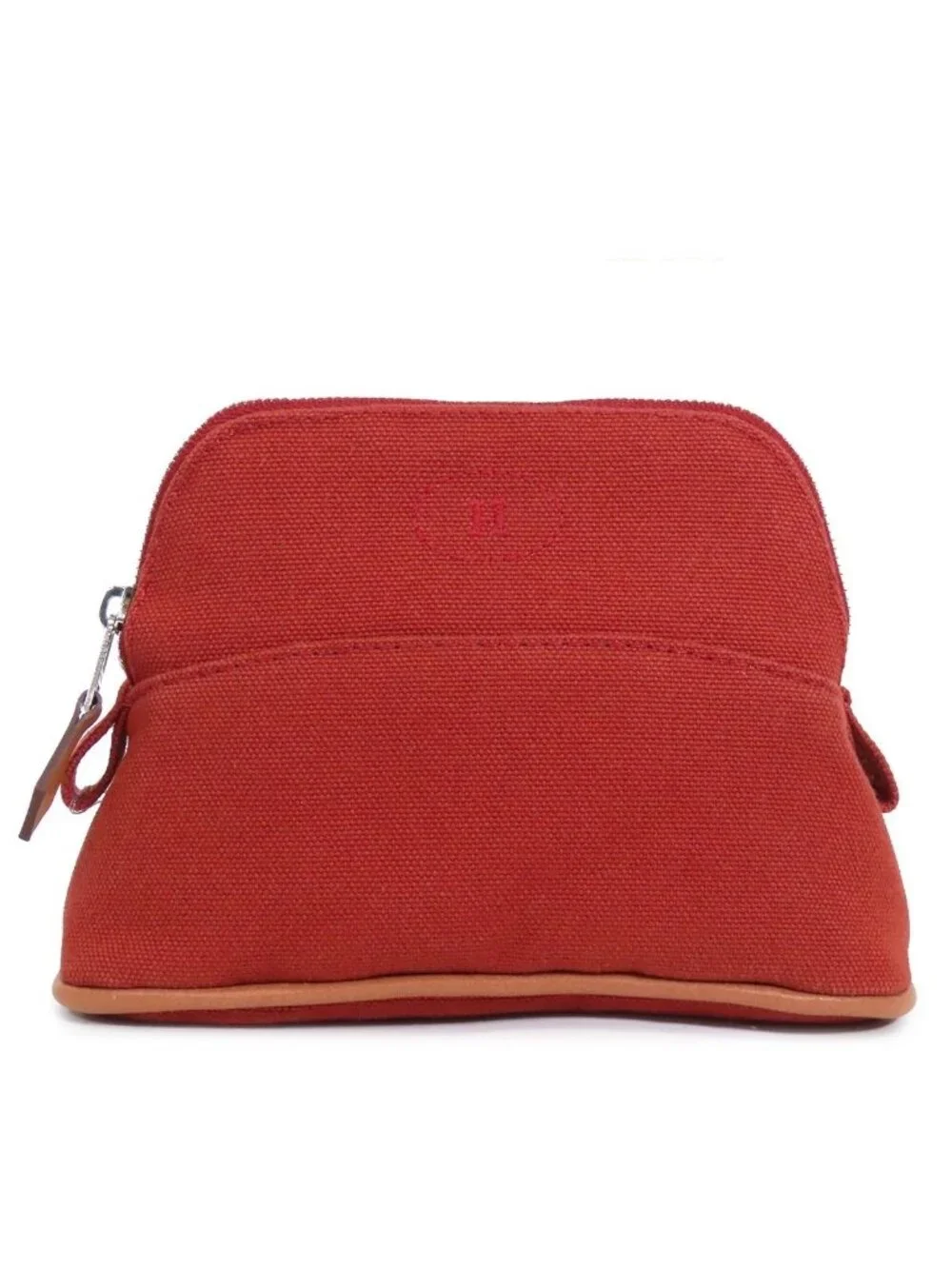 Hermes Bolide Pouch Mini Rouge Ash Silver Cotton